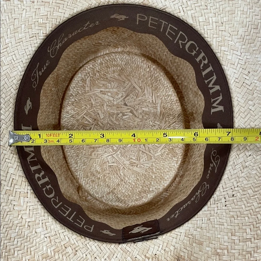 Perfect summer straw hat!Peter Grimm Straw Fedora Hat with Dark Brown Inner Band - Picture 4 of 5